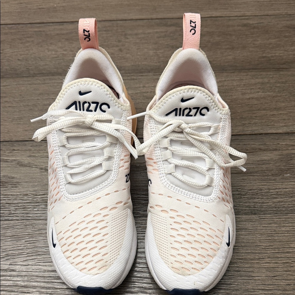 Nike Air Max 270 White, Coral and Midnight Navy Sneakers